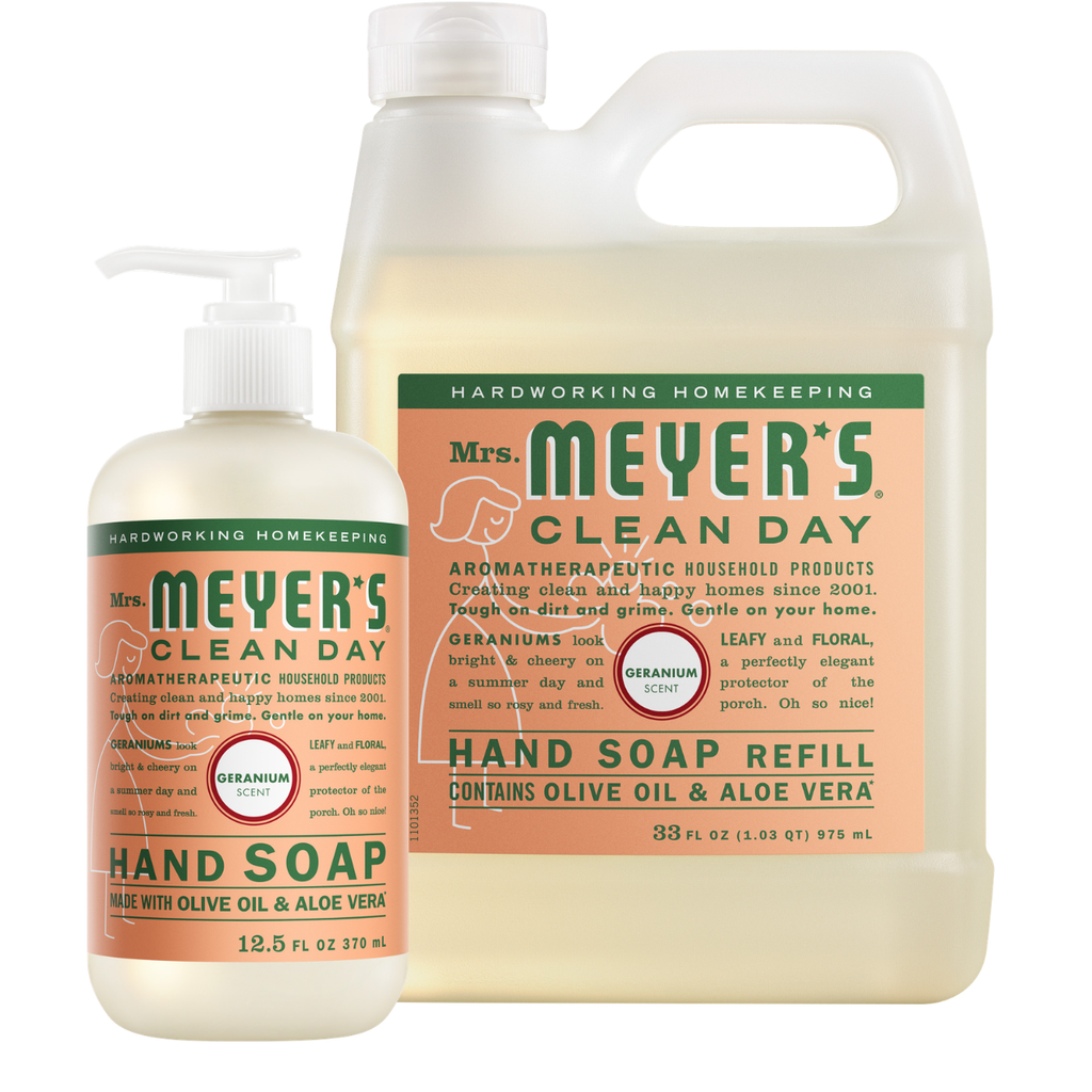 Premium Geranium Liquid Hand Soap & Refill Set