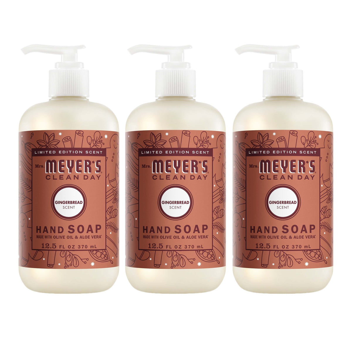 Premium Gingerbread Liquid Hand Soap 3-count Bundle