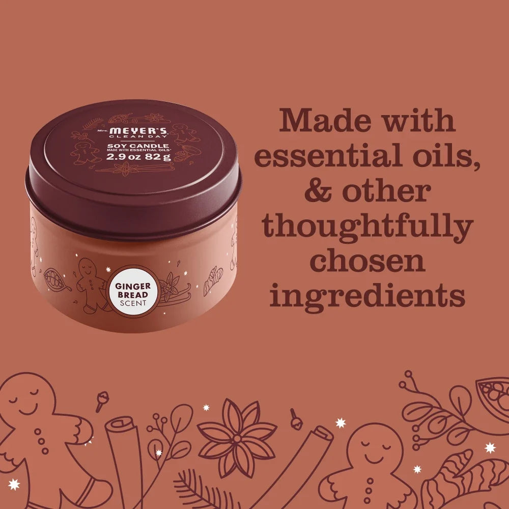 Premium Gingerbread Tin Candle